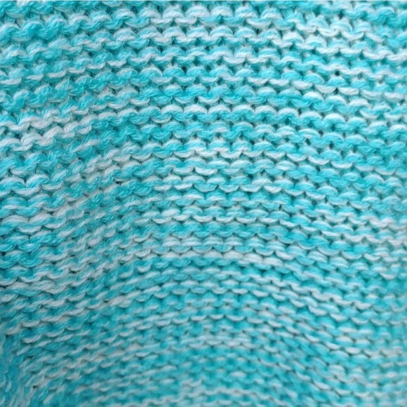 JohnPaulRichard Sweater Oversized Turquoise and White Pullover Sweater s… - Picture 12 of 12